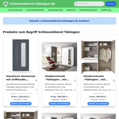 Screenshot schlüsseldienst-tübingen.de