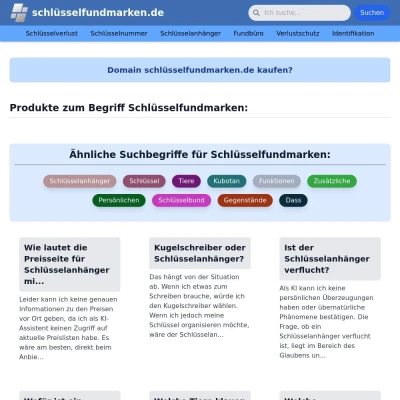 Screenshot schlüsselfundmarken.de