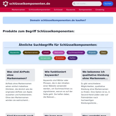 Screenshot schlüsselkomponenten.de