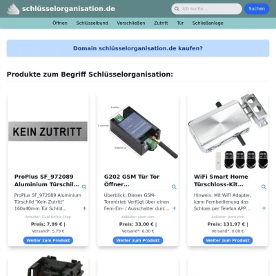 Screenshot schlüsselorganisation.de