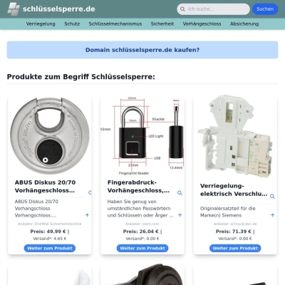 Screenshot schlüsselsperre.de