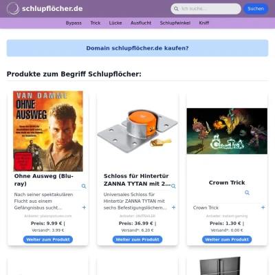 Screenshot schlupflöcher.de