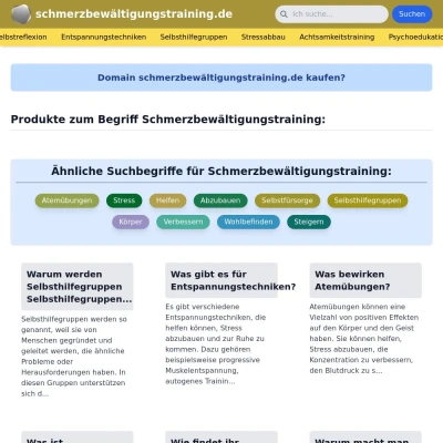 Screenshot schmerzbewältigungstraining.de