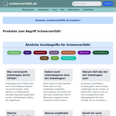 Screenshot schmerzerfüllt.de