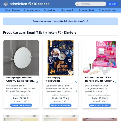 Screenshot schminken-für-kinder.de