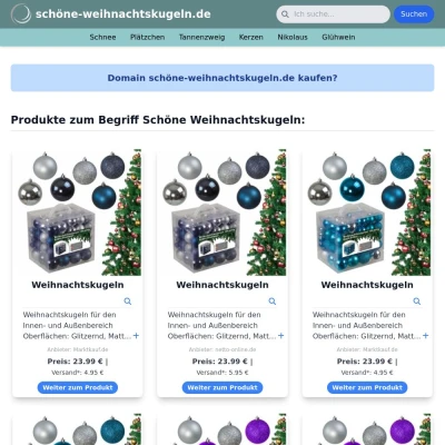 Screenshot schöne-weihnachtskugeln.de