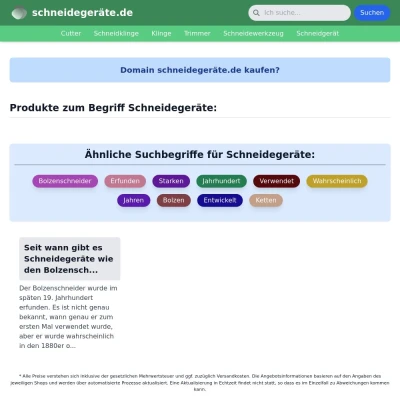 Screenshot schneidegeräte.de