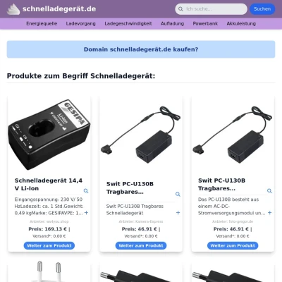 Screenshot schnelladegerät.de