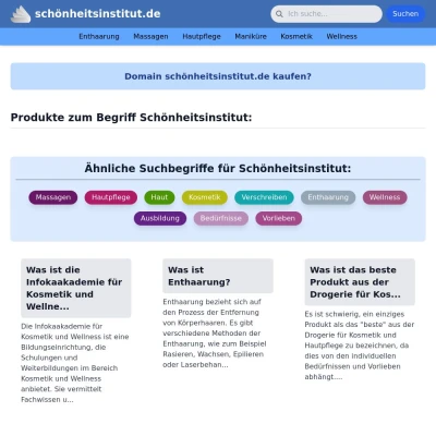 Screenshot schönheitsinstitut.de