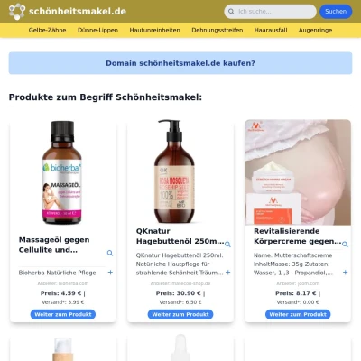 Screenshot schönheitsmakel.de