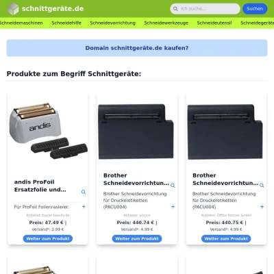 Screenshot schnittgeräte.de