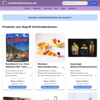 Screenshot schnitzelbrötchen.de