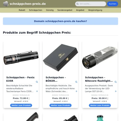 Screenshot schnäppchen-preis.de