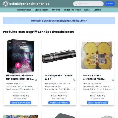 Screenshot schnäppchenaktionen.de