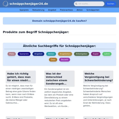 Screenshot schnäppchenjäger24.de