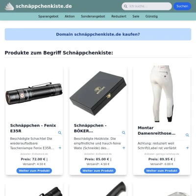 Screenshot schnäppchenkiste.de