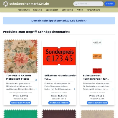 Screenshot schnäppchenmarkt24.de