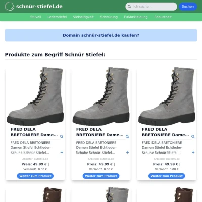 Screenshot schnür-stiefel.de