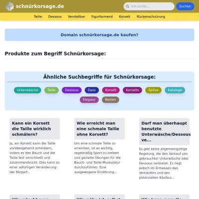 Screenshot schnürkorsage.de