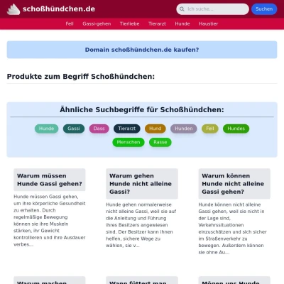 Screenshot schoßhündchen.de