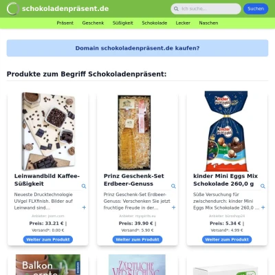 Screenshot schokoladenpräsent.de