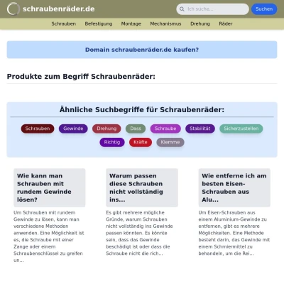 Screenshot schraubenräder.de