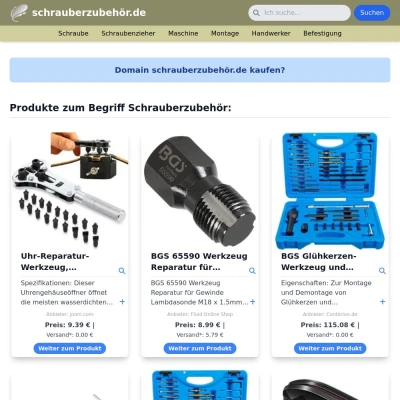 Screenshot schrauberzubehör.de