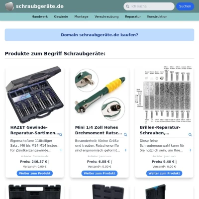 Screenshot schraubgeräte.de