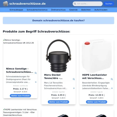 Screenshot schraubverschlüsse.de