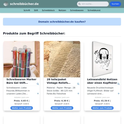 Screenshot schreibbücher.de