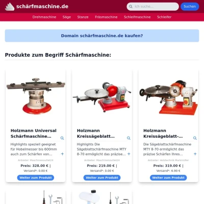 Screenshot schärfmaschine.de