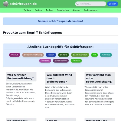 Screenshot schürfraupen.de