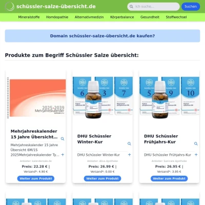 Screenshot schüssler-salze-übersicht.de