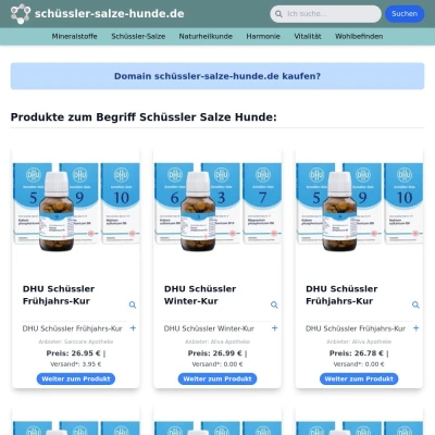 Screenshot schüssler-salze-hunde.de