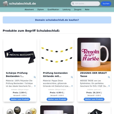 Screenshot schulabschluß.de