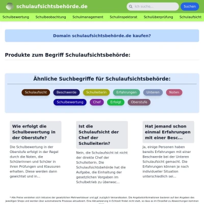 Screenshot schulaufsichtsbehörde.de