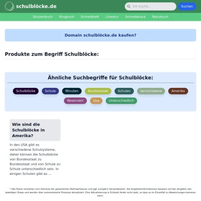 Screenshot schulblöcke.de