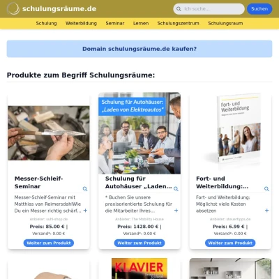 Screenshot schulungsräume.de