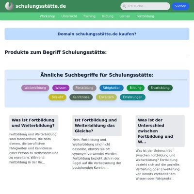 Screenshot schulungsstätte.de