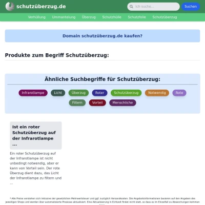 Screenshot schutzüberzug.de