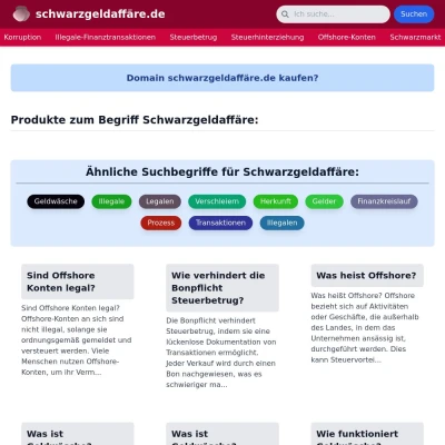 Screenshot schwarzgeldaffäre.de