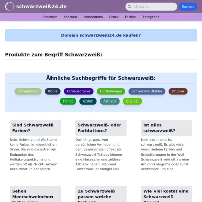 Screenshot schwarzweiß24.de