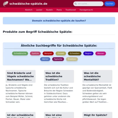 Screenshot schwäbische-spätzle.de