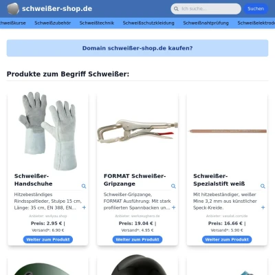 Screenshot schweißer-shop.de