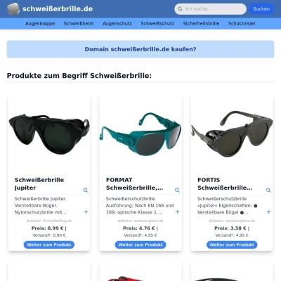 Screenshot schweißerbrille.de