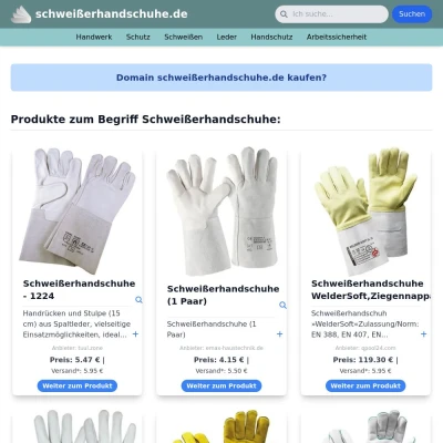 Screenshot schweißerhandschuhe.de