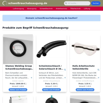 Screenshot schweißrauchabsaugung.de