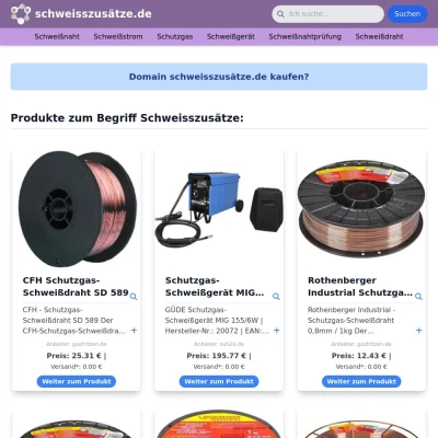 Screenshot schweisszusätze.de