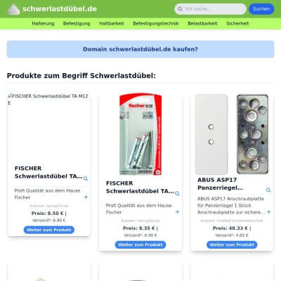 Screenshot schwerlastdübel.de