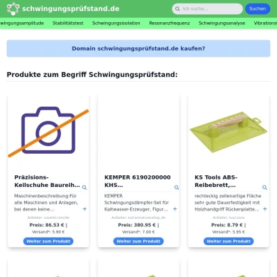 Screenshot schwingungsprüfstand.de